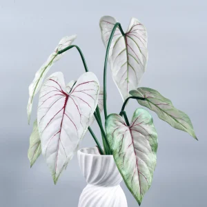 29″ Artificial Caladium Bicolor Bush 7 Leaves