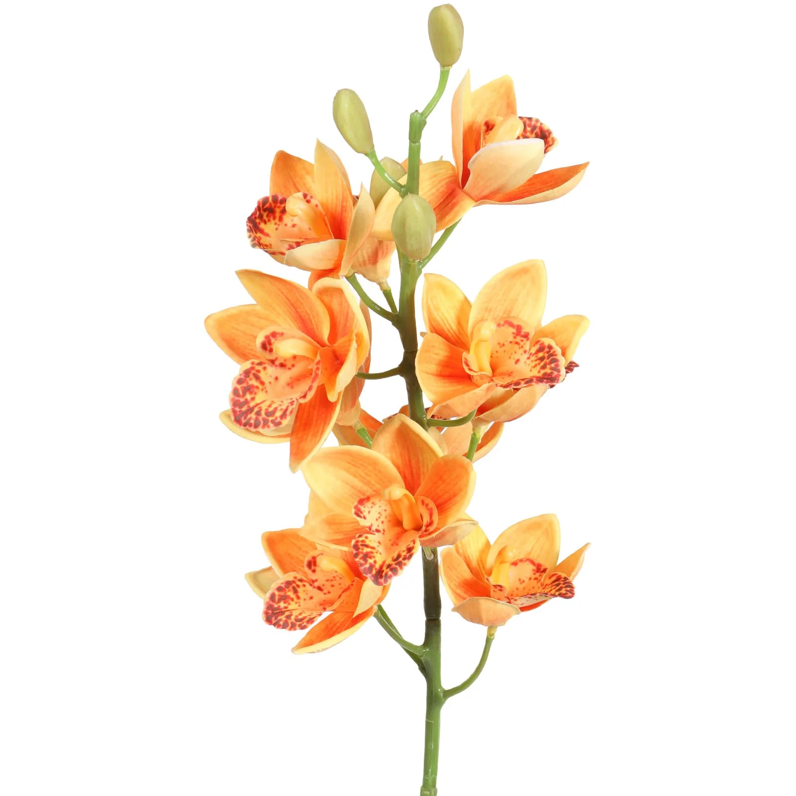 30 Inch Artificial Cymbidium Orchid Flower Stem Orange