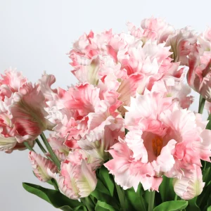 79 cm Artificial Pink Tulip Bouquet Wholesale with 36 Stems in Glass Vase (1)