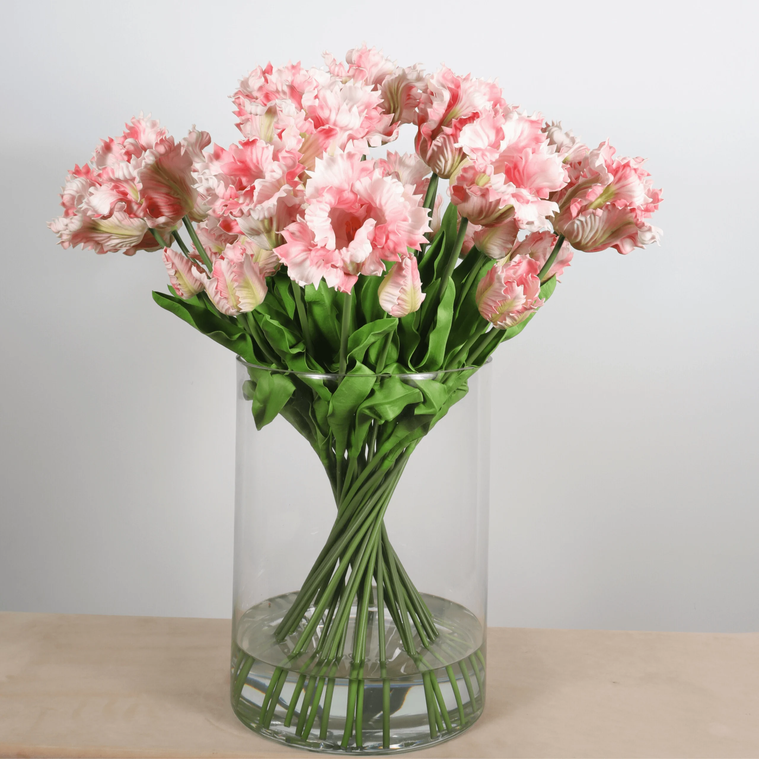 79 cm Artificial Pink Tulip Bouquet Wholesale with 36 Stems in Glass Vase (2)