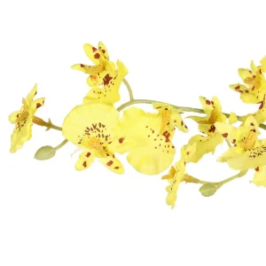 fake Orchid Silk Flower Stem Yellow