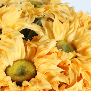 46 cm Artificial Sunflower Bouquet with 36 Stems in Glass Vase supplier