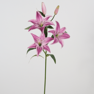 China 69 cm artificial soft pink lily stem with buds manufacturer in China