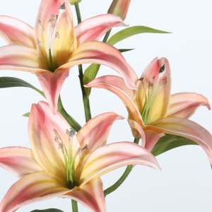 Chinese 69 cm artificial orange lily stem with buds manufacturer