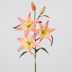 Chinese 69 cm artificial orange lily stem with buds manufacturer in China