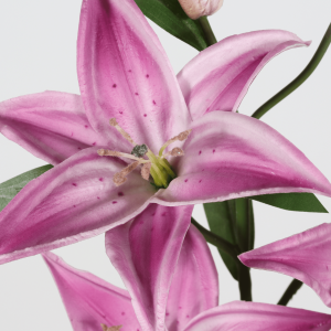 Chinese 69 cm artificial soft pink lily stem with buds manufacturer
