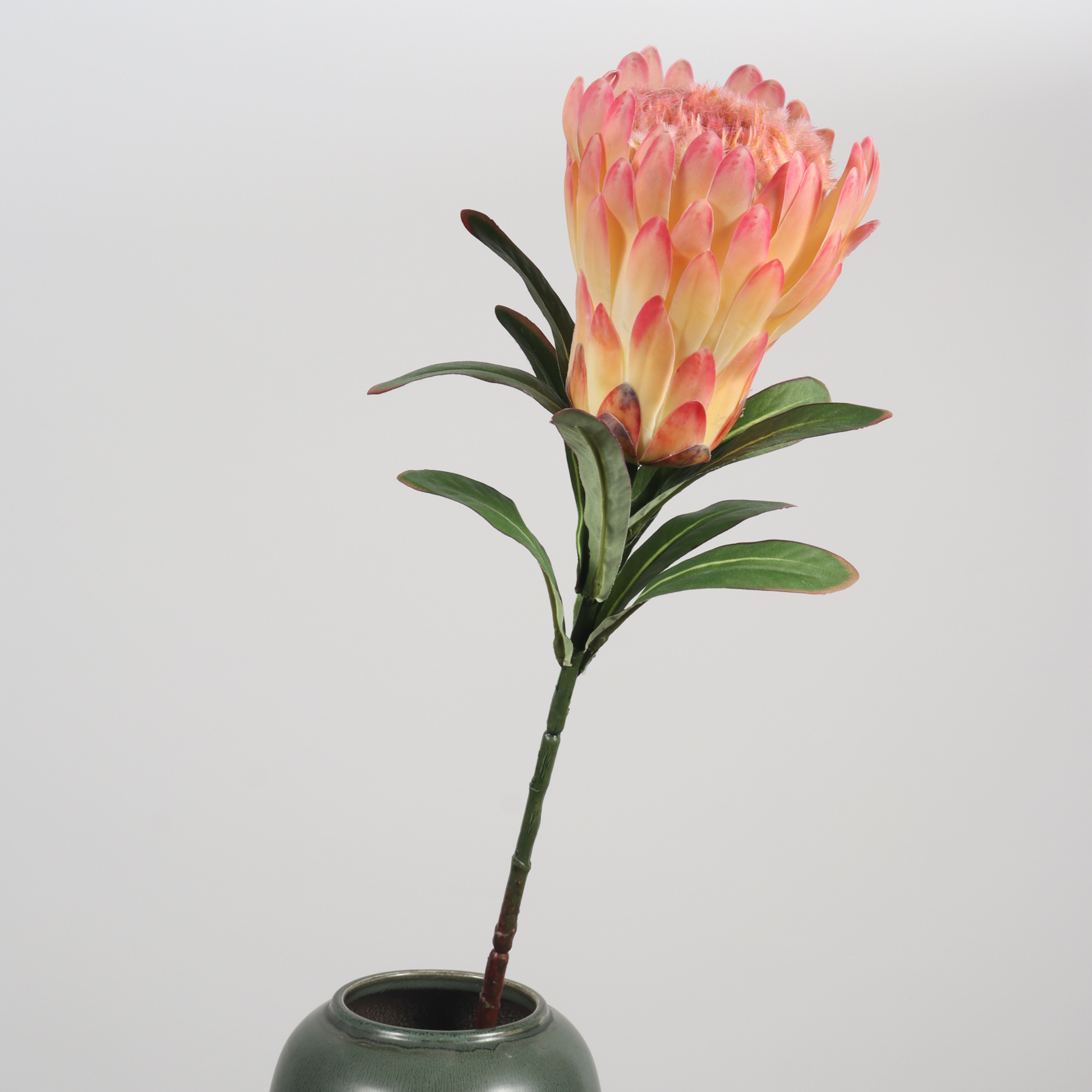 Chinese 76 cm Artificial Vibrant Yellow King Protea Flower Stem factory