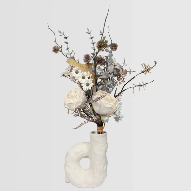 53cm Artificial Vintage Rose Mixed Bouquet