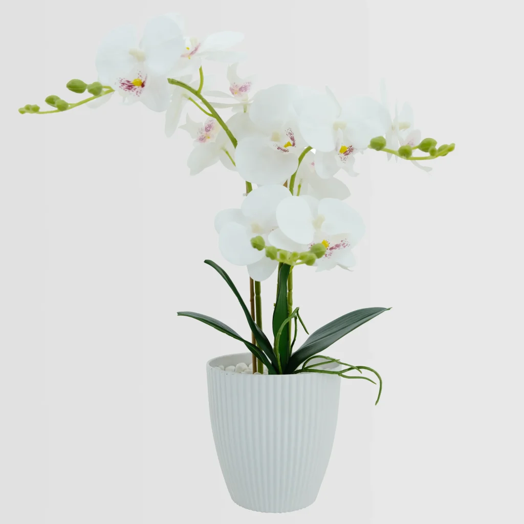 45cm Artificial 3-Stem Orchid Bonsai