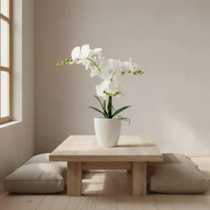 45cm Artificial 3-Stem Orchid Bonsai KC172-45A-2 scene