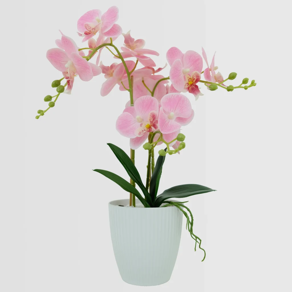 45cm Artificial 3-Stem Orchid Bonsai