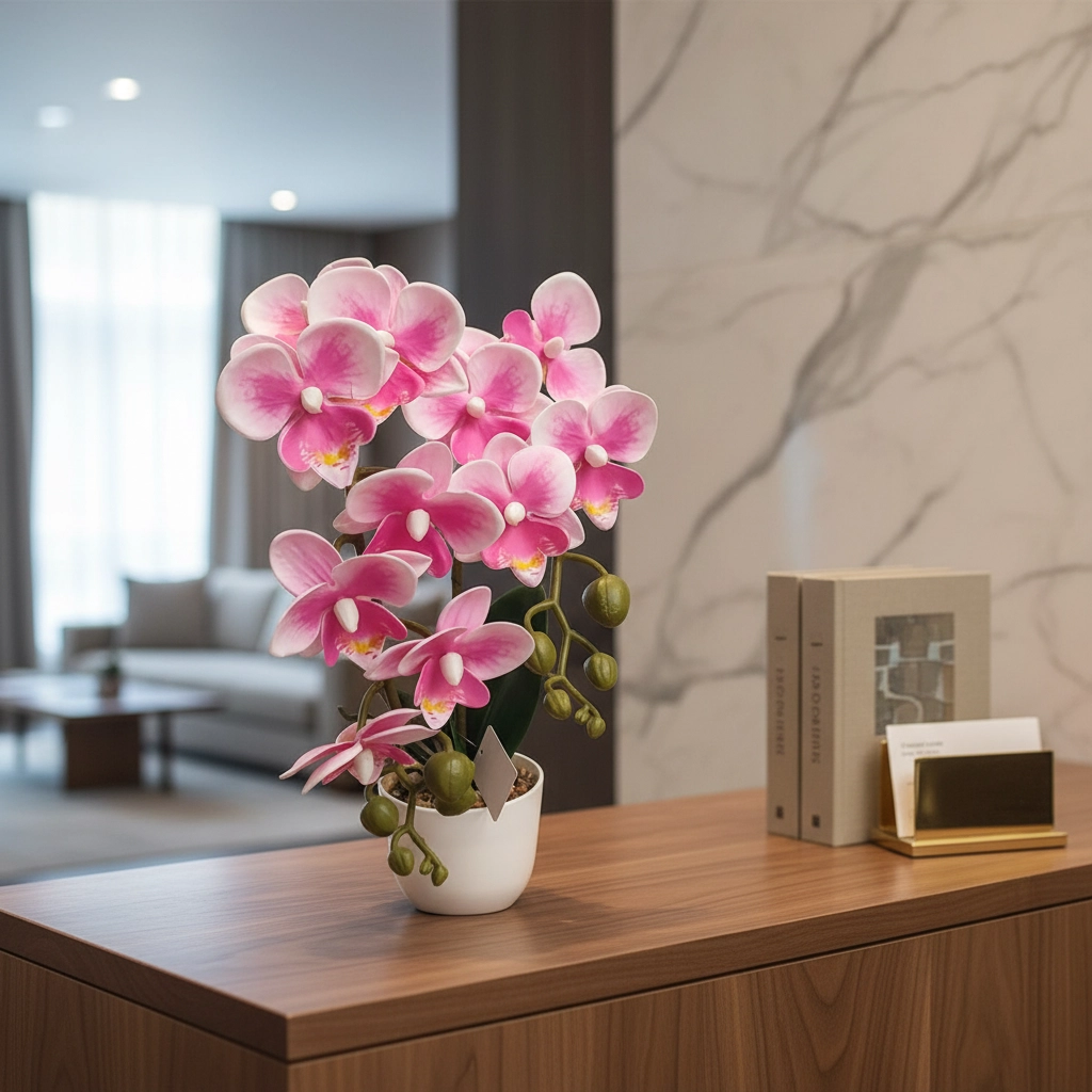 38cm Artificial Butterfly Orchid Pot scene