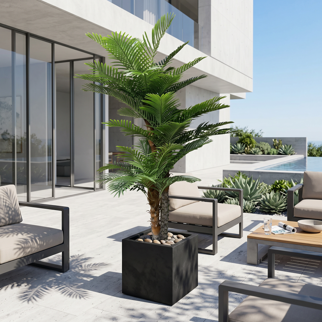 260cm Large UV-Resistant Artificial Fan Palm Tree 25STP532031-KD-UV scene 2
