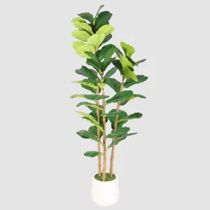 150cm Artificial 3-Trunk Fiddle Leaf Fig Tree