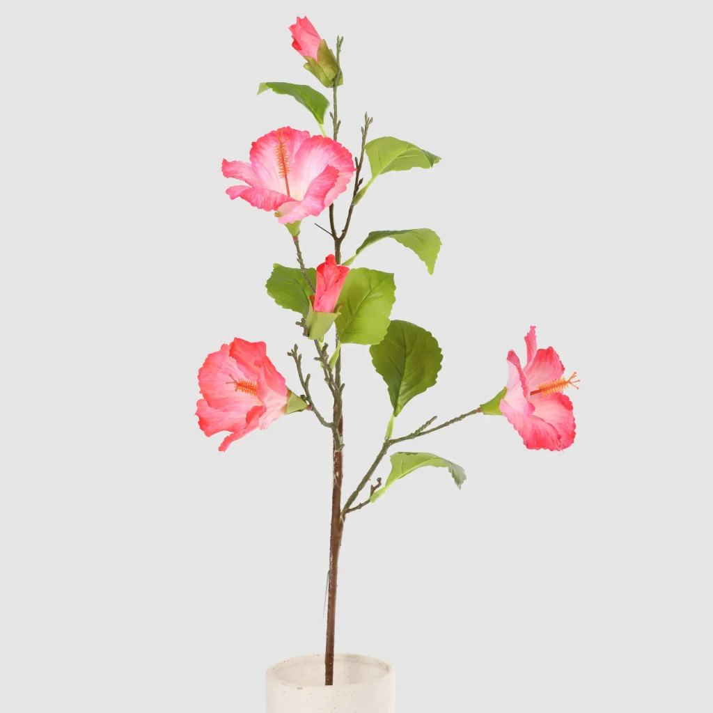 Tallo de hibisco de seda sintética de 69 cm 26STD297040