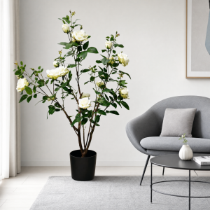150cm Artificial White Rose Tree