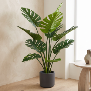 Planta Monstera Artificial de 2 Troncos y 10 Hojas de 110 cm 24STS402228