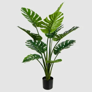 Planta Monstera Artificial de 2 Troncos y 10 Hojas de 110 cm 24STS402228