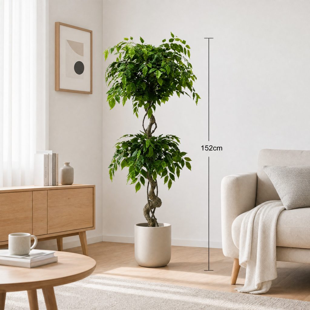 152cm Artificial Mini-Leaf Banyan Topiary Tree 24STS402299