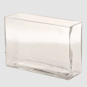 16cm Tall Rectangular Glass Vase 26STZ404063-1