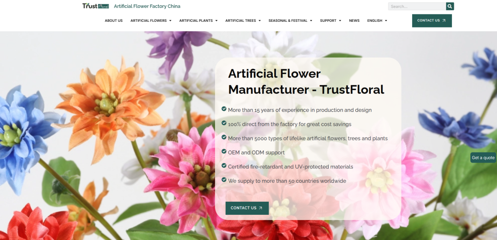 2.TrustFloral artificial flower manufacturer