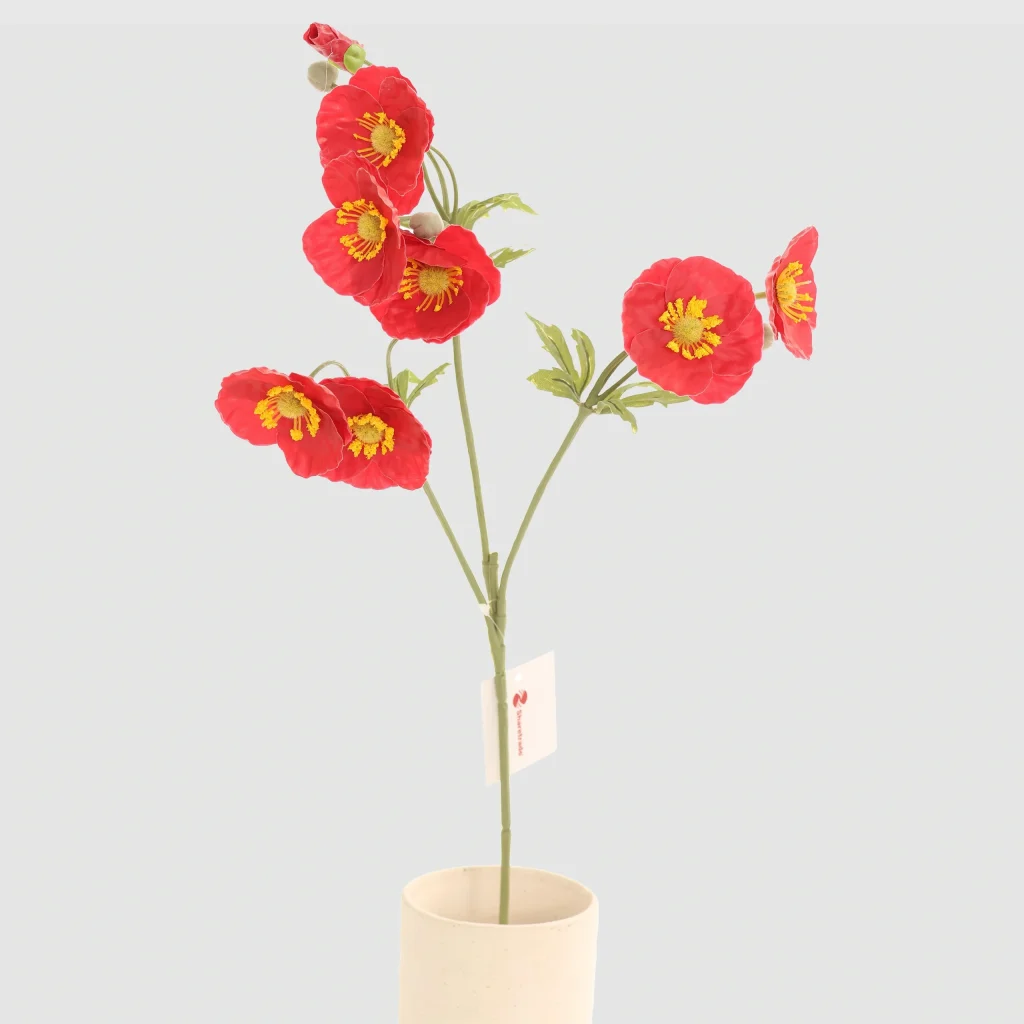 65cm Artificial Poppy Stem